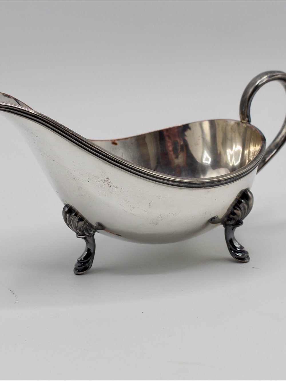 Vintage Sheffield Silverplate on Copper Sauce or Gravy Boat